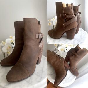 RAG & BONE Kinsey Distressed Leather Ankle Boots Size 41 US 11
